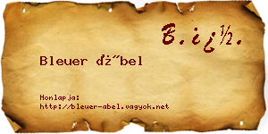 Bleuer Ábel névjegykártya