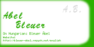abel bleuer business card